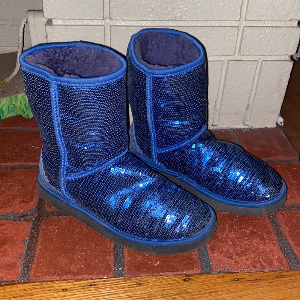 Blue sparkle Ugg boots size 7